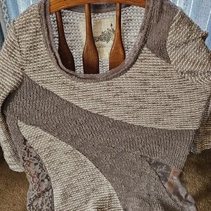 Angel Of The North Textured Brown Sweater